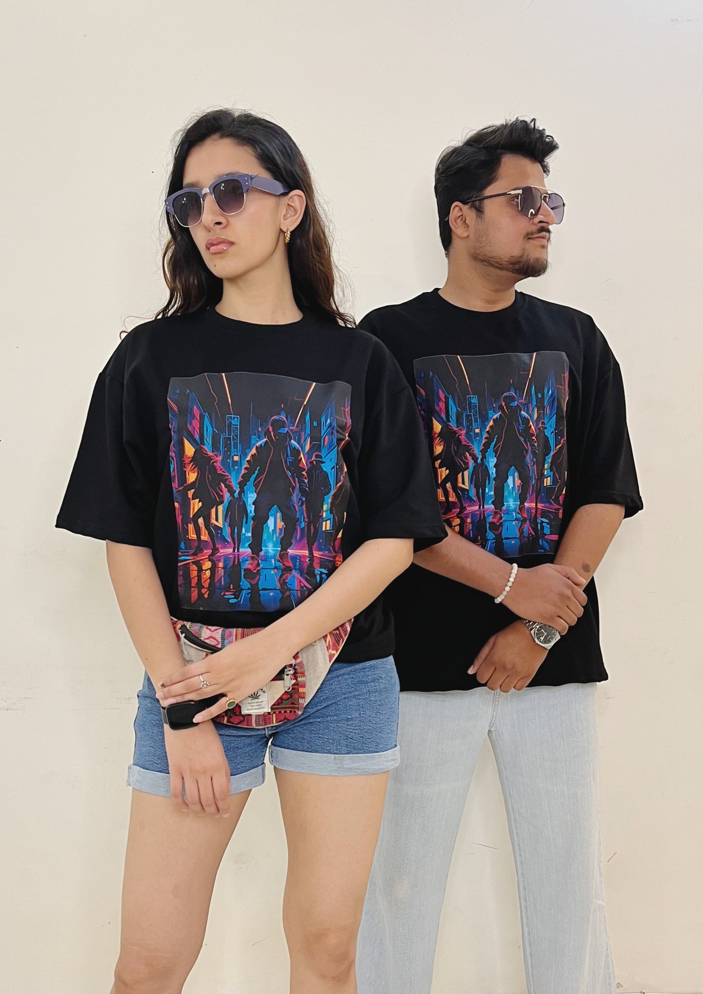 Neo Neon Noir (Colour - Night | Style - Unisex | Fit - Drop Shoulder)