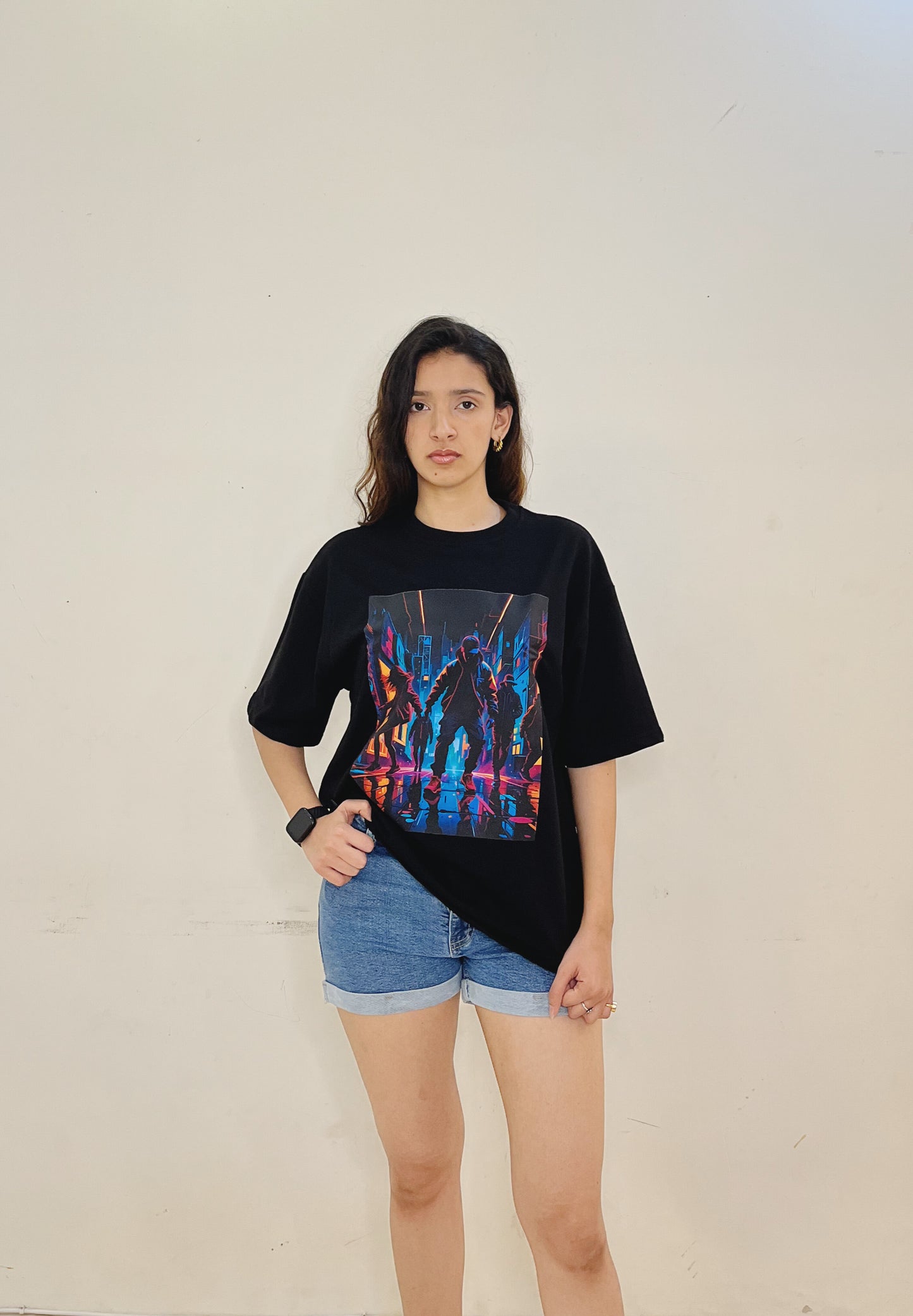 Neo Neon Noir (Colour - Night | Style - Unisex | Fit - Drop Shoulder)