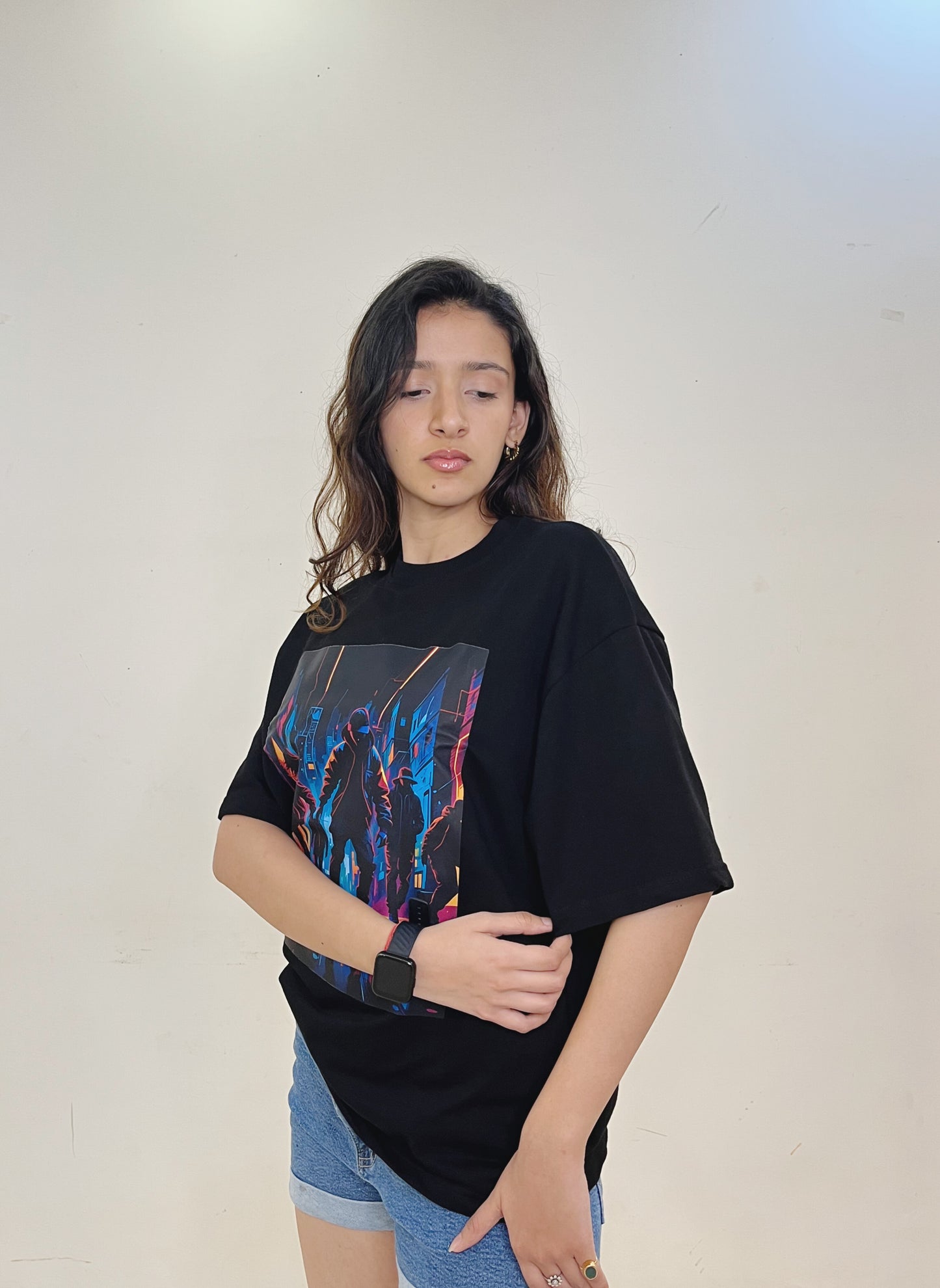 Neo Neon Noir (Colour - Night | Style - Unisex | Fit - Drop Shoulder)