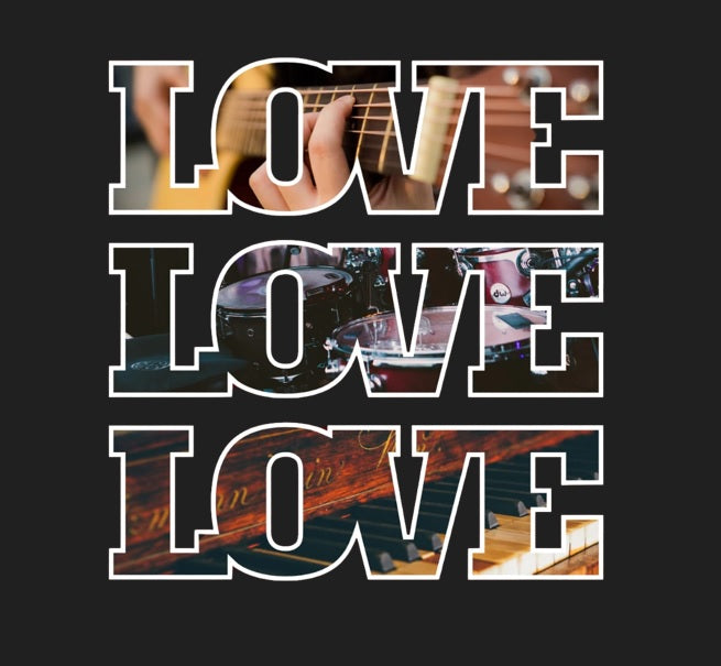 Love Love Love (Colour - Night | Style - Unisex | Fit - Drop Shoulder)