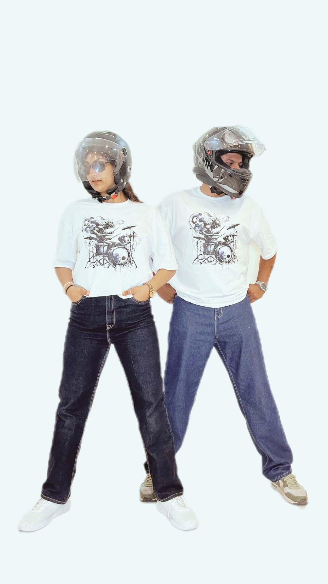 Dystopian Drummer's Delirium (Colour - Cloud | Style - Unisex | Fit - Drop Shoulder)