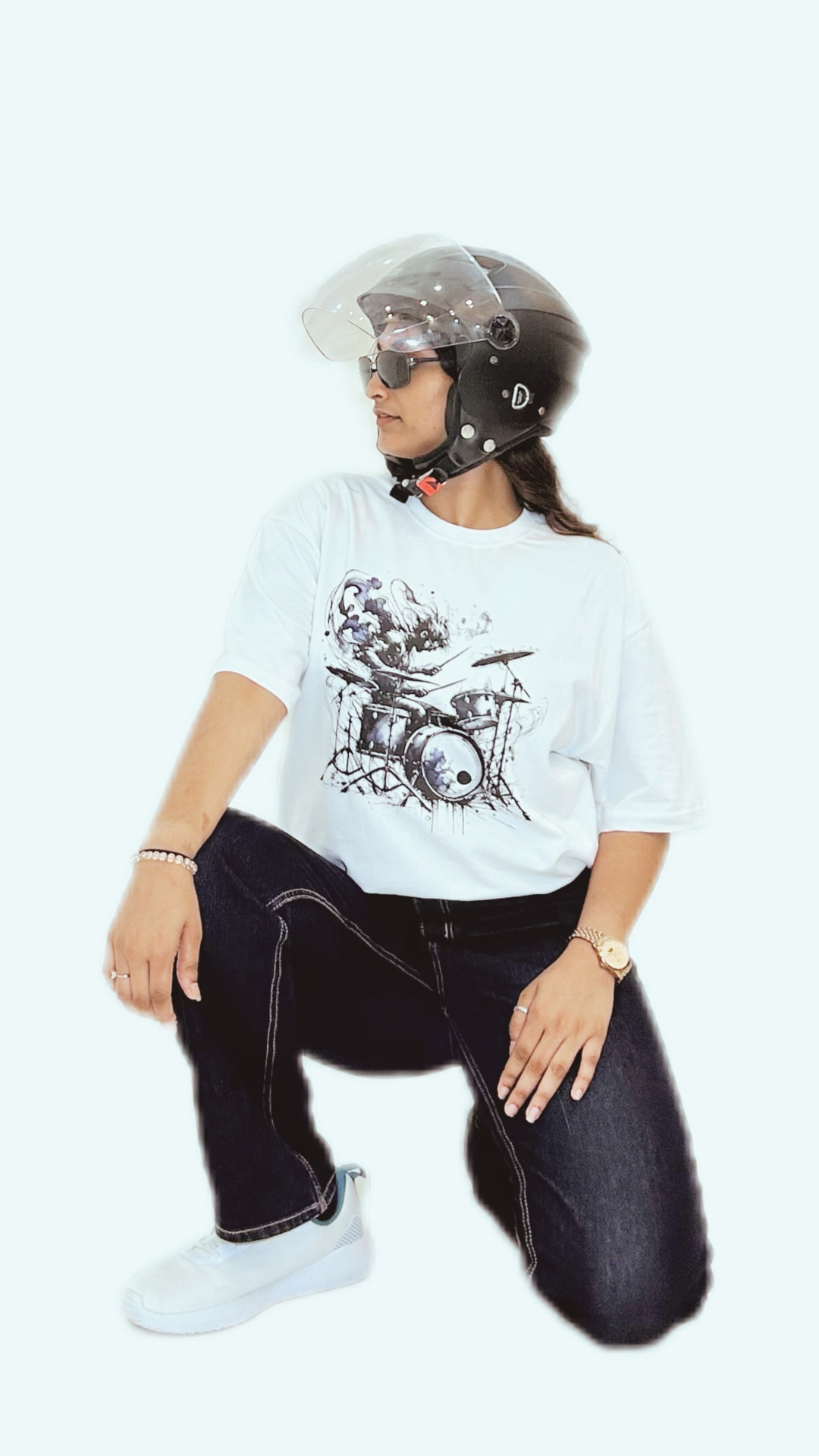 Dystopian Drummer's Delirium (Colour - Cloud | Style - Unisex | Fit - Drop Shoulder)