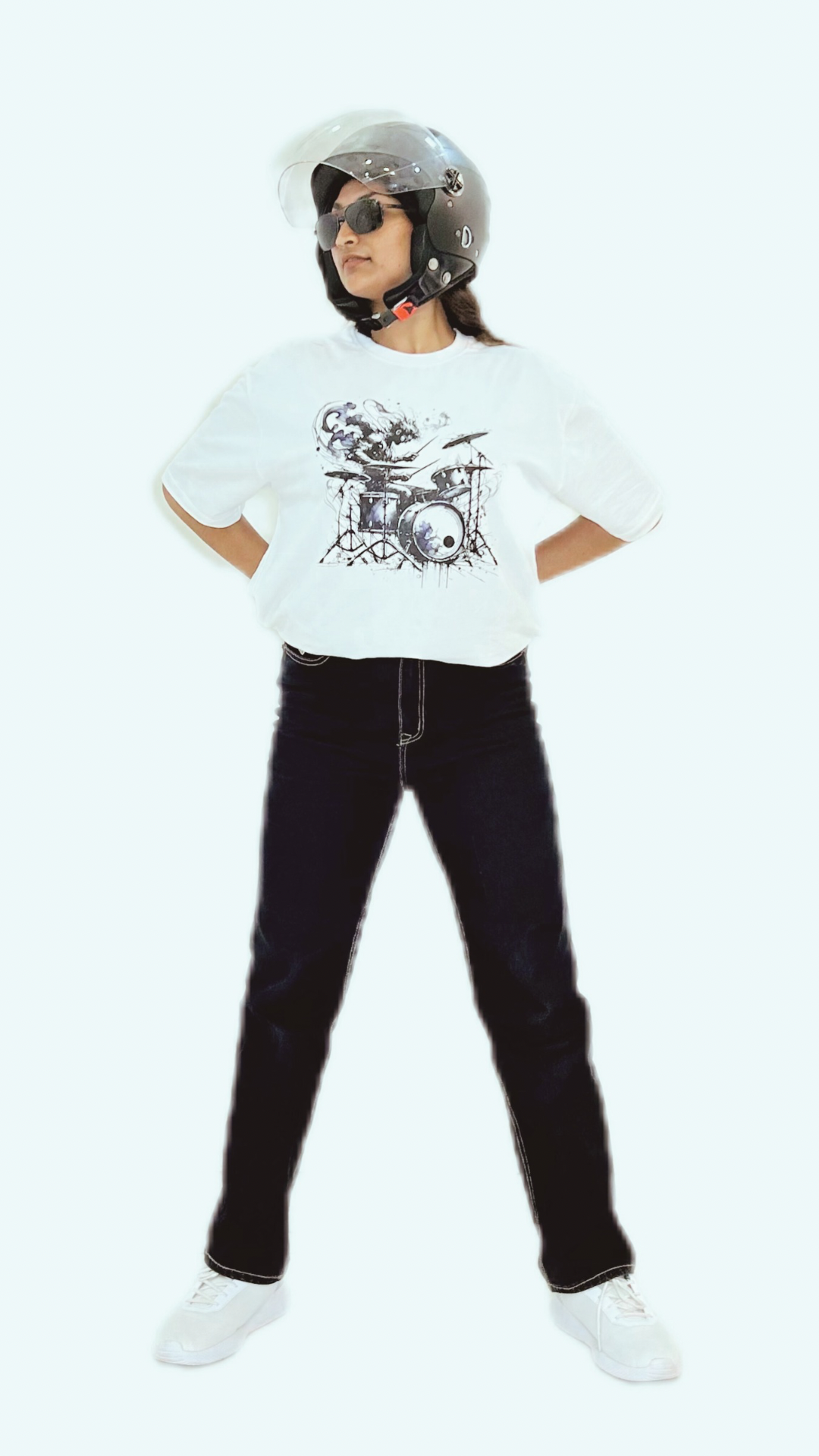 Dystopian Drummer's Delirium (Colour - Cloud | Style - Unisex | Fit - Drop Shoulder)