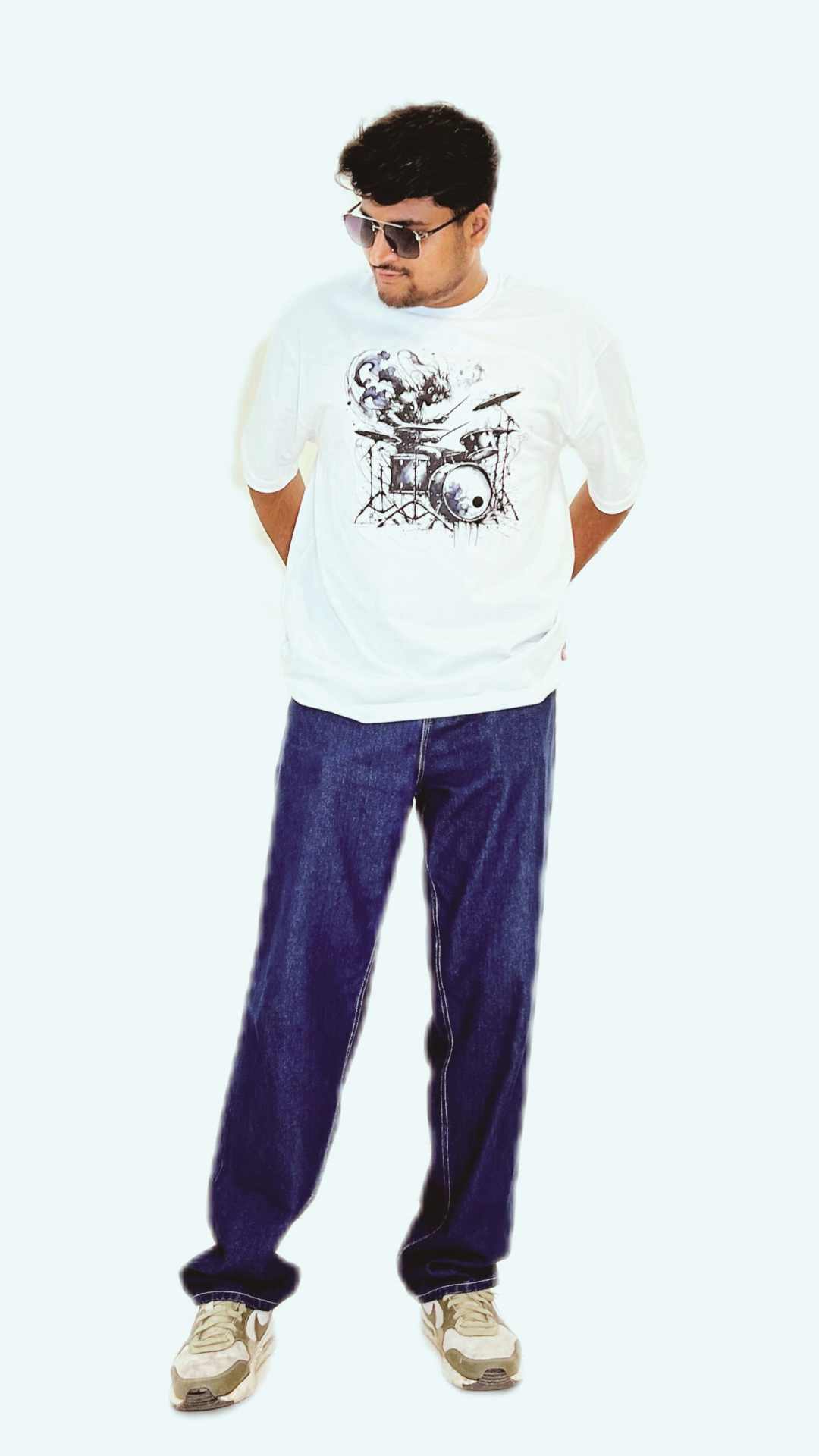 Dystopian Drummer's Delirium (Colour - Cloud | Style - Unisex | Fit - Drop Shoulder)