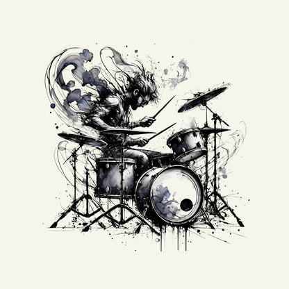 Dystopian Drummer's Delirium (Colour - Cloud | Style - Unisex | Fit - Drop Shoulder)