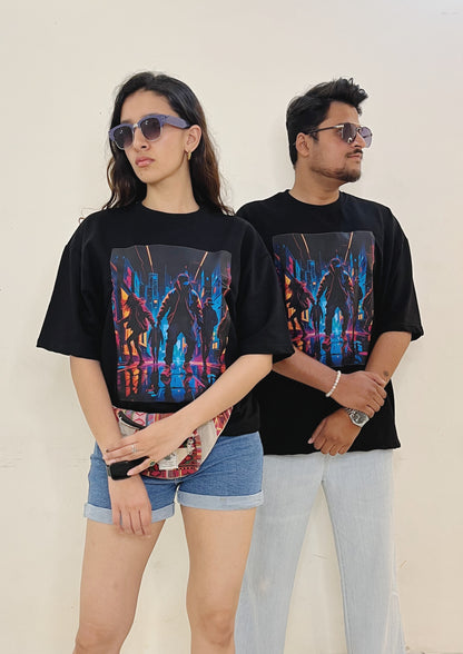 Neo Neon Noir (Colour - Night | Style - Unisex | Fit - Drop Shoulder)