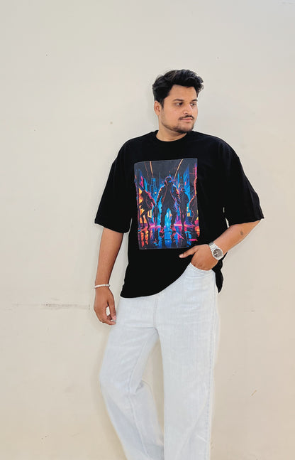 Neo Neon Noir (Colour - Night | Style - Unisex | Fit - Drop Shoulder)