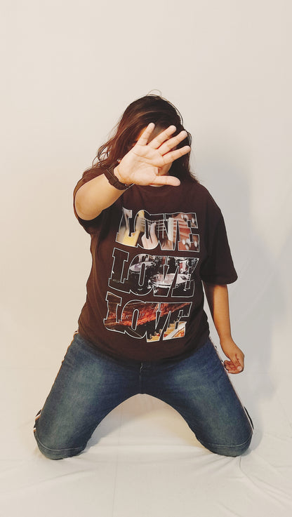Love Love Love (Colour - Cocoa | Style - Unisex | Fit - Oversize)