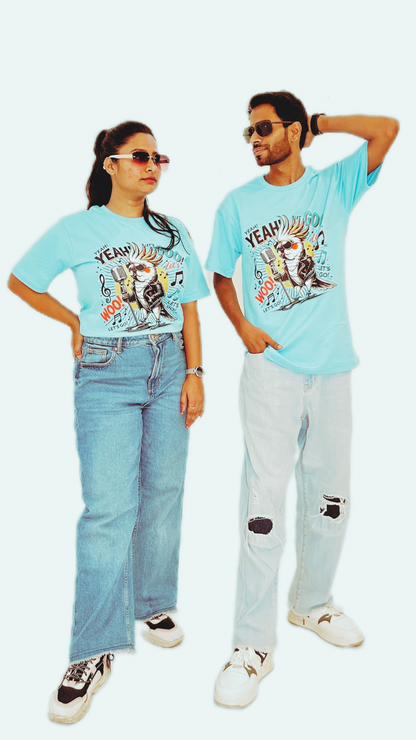 Kool Kinetic Karaoke (Colour - Sky | Style - Unisex | Fit - Drop Shoulder)