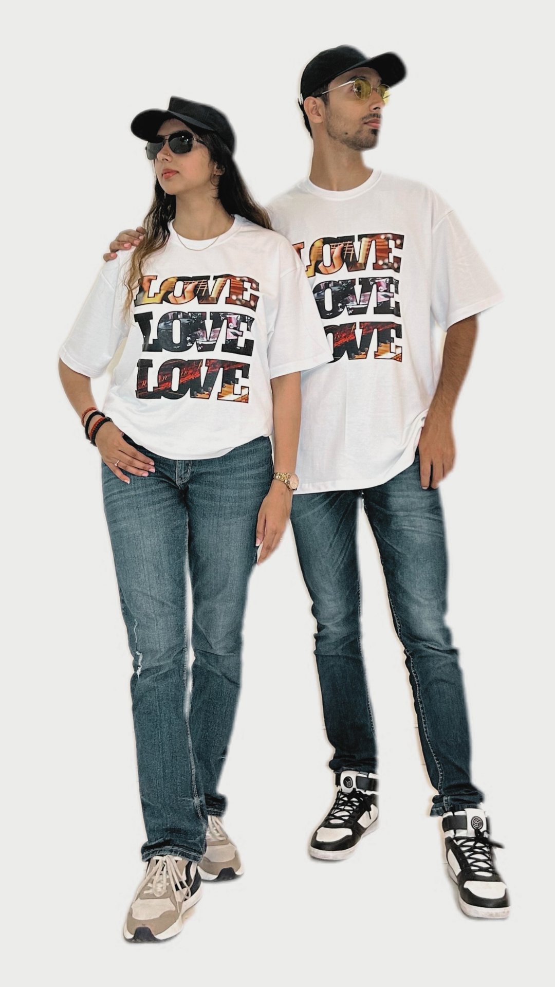 Love Love Love (Colour - Cloud | Style - Unisex | Fit - Drop Shoulder)