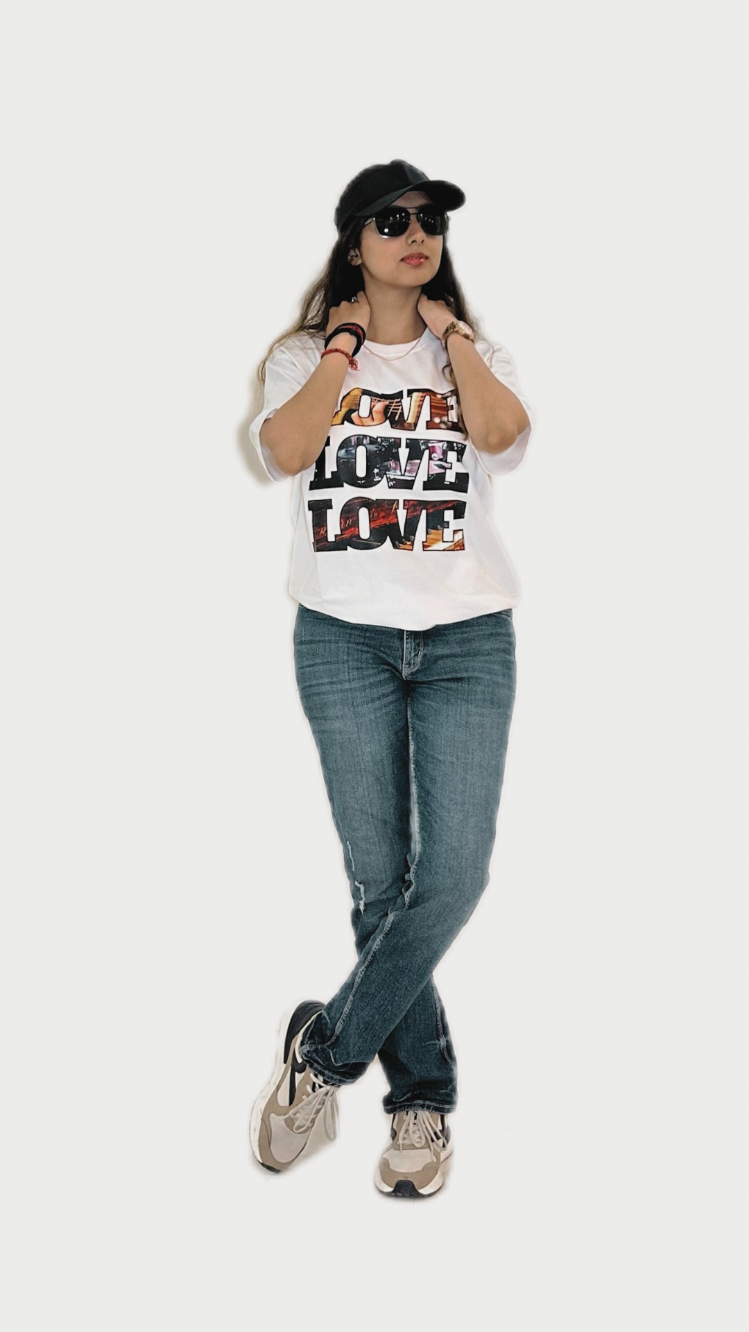 Love Love Love (Colour - Cloud | Style - Unisex | Fit - Drop Shoulder)