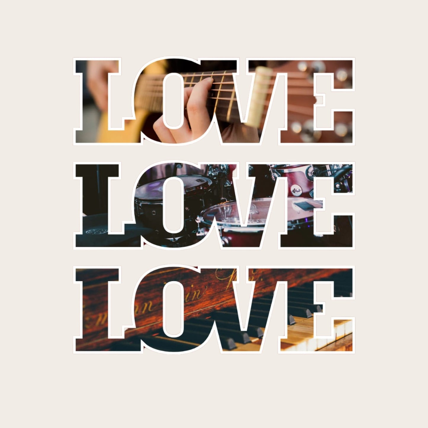 Love Love Love (Colour - Cloud | Style - Unisex | Fit - Drop Shoulder)