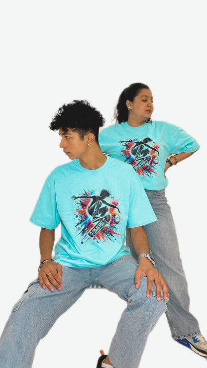 Roaring Rebels Ride (Colour - Sky | Style - Unisex | Fit - Drop Shoulder)