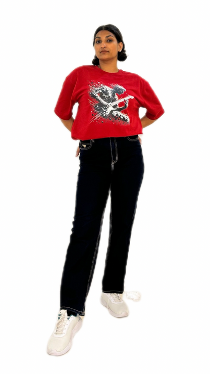 Sonic String Storm (Colour - Cherry | Style - Unisex | Fit - Drop Shoulder)